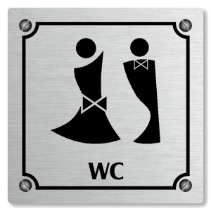WC společné, 100x100mm, stříbrná, Kansas
